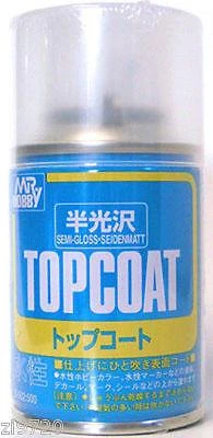 Mr Hobby Top Coat SEMI GLOSS 86ml Sealant Spray B502 GSI Creos Paint Sealant Can