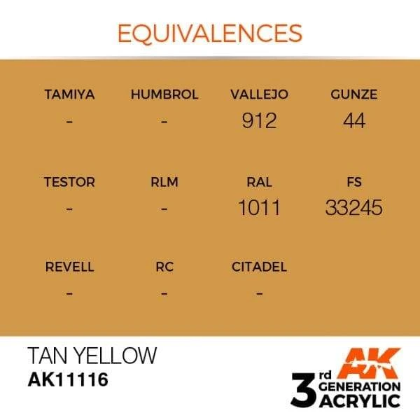 AK Interactive 3rd Gen Acrylic Tan Yellow 17ml 3 AK Interactive 3rd Gen Acrylic Tan Yellow 17ml - Image 3