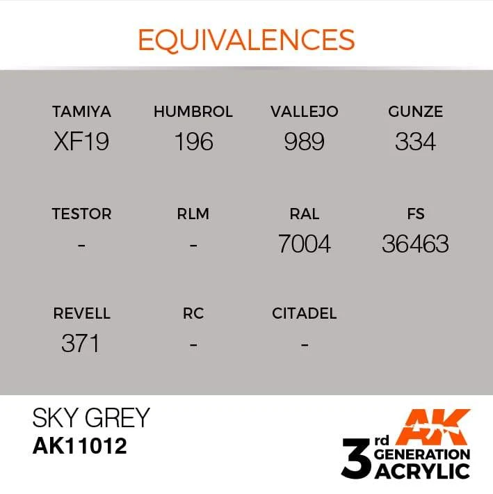 AK Interactive 3rd Gen Acrylic Sky Grey 17ml 3 AK Interactive 3rd Gen Acrylic Sky Grey 17ml - Image 3