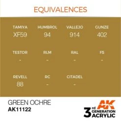 AK Interactive 3rd Gen Acrylic Green Ocher 17ml -STEVENS Sales Store EQUIVALENCES 122
