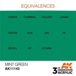 AK Interactive 3rd Gen Acrylic Mint Green 17ml -STEVENS Sales Store EQUIVALENCES 143