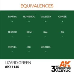 AK Interactive 3rd Gen Acrylic Lizard Green 17ml -STEVENS Sales Store EQUIVALENCES 145 1