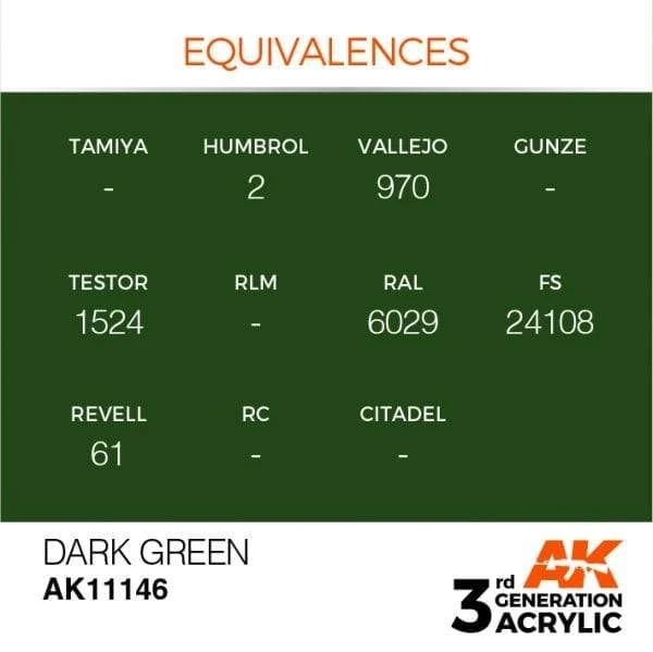 AK Interactive 3rd Gen Acrylic Dark Green 17ml 3 AK Interactive 3rd Gen Acrylic Dark Green 17ml - Image 3