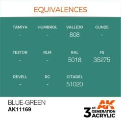 AK Interactive 3rd Gen Acrylic Blue-Green 17ml -STEVENS Sales Store EQUIVALENCES 169
