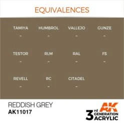 AK Interactive 3rd Gen Acrylic Reddish Grey 17ml -STEVENS Sales Store EQUIVALENCES 17