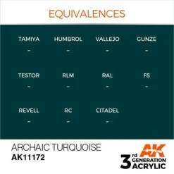 AK Interactive 3rd Gen Acrylic Old Turquoise 17ml -STEVENS Sales Store EQUIVALENCES 172