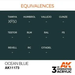 AK Interactive 3rd Gen Acrylic Ocean Blue 17ml -STEVENS Sales Store EQUIVALENCES 173
