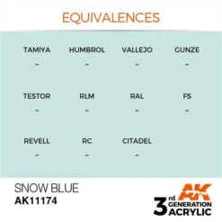 AK Interactive 3rd Gen Acrylic Snow Blue 17ml -STEVENS Sales Store EQUIVALENCES 174