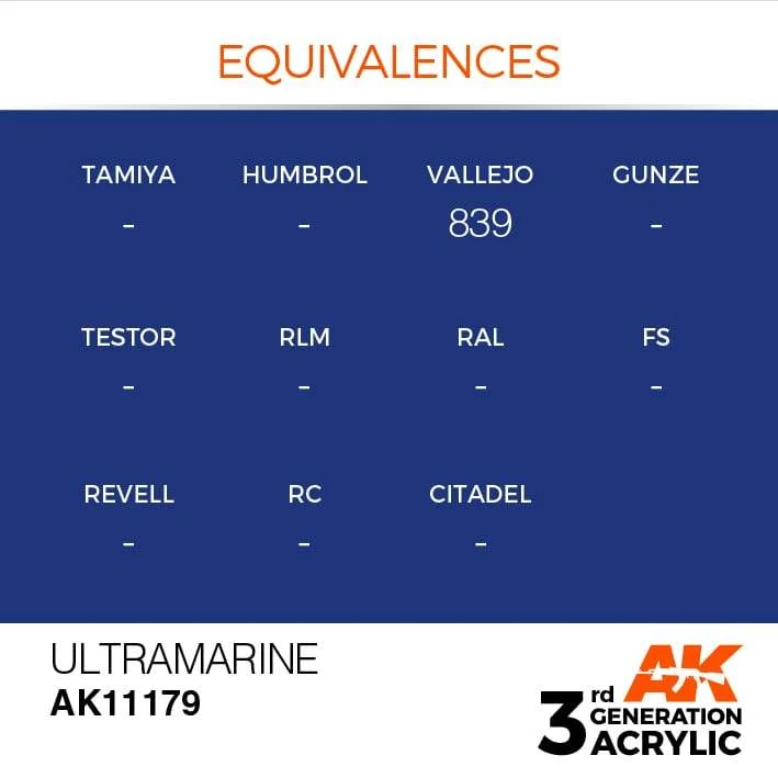 AK Interactive 3rd Gen Acrylic Ultramarine 17ml 3 AK Interactive 3rd Gen Acrylic Ultramarine 17ml - Image 3