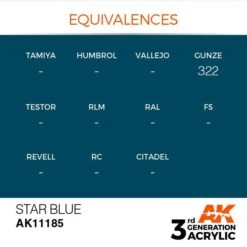 AK Interactive 3rd Gen Acrylic Star Blue 17ml -STEVENS Sales Store EQUIVALENCES 185