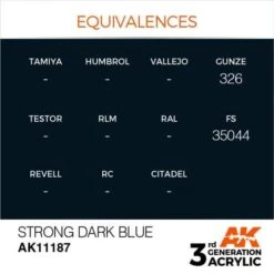AK Interactive 3rd Gen Acrylic Strong Blue 17ml -STEVENS Sales Store EQUIVALENCES 187 600x599 1