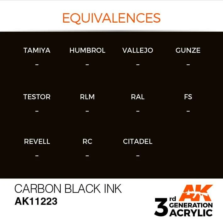 AK Interactive 3rd Gen Acrylic Carbon Black INK 17ml 3 AK Interactive 3rd Gen Acrylic Carbon Black INK 17ml - Image 3