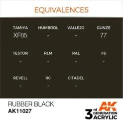 AK Interactive 3rd Gen Acrylic Rubber Black 17ml -STEVENS Sales Store EQUIVALENCES 27 600x600 2
