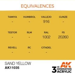 AK Interactive 3rd Gen Acrylic Sand Yellow 17ml -STEVENS Sales Store EQUIVALENCES 35