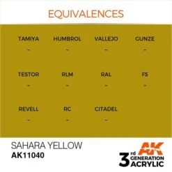 AK Interactive 3rd Gen Acrylic Sahara Yellow 17ml -STEVENS Sales Store EQUIVALENCES 40