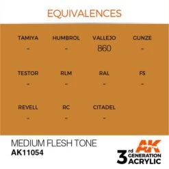 AK Interactive 3rd Gen Acrylic Medium Flesh Tone 17ml -STEVENS Sales Store EQUIVALENCES 54 1