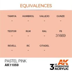 AK Interactive 3rd Gen Acrylic Pastel Pink 17ml -STEVENS Sales Store EQUIVALENCES 59