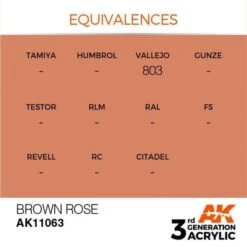 AK Interactive 3rd Gen Acrylic Brown Rose 17ml -STEVENS Sales Store EQUIVALENCES 63 600x599 1