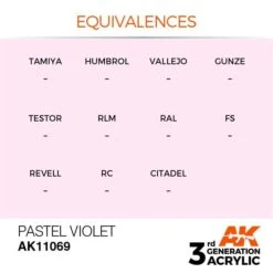 AK Interactive 3rd Gen Acrylic Pastel Violet 17ml -STEVENS Sales Store EQUIVALENCES 69