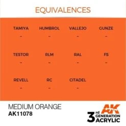 AK Interactive 3rd Gen Acrylic Medium Orange 17ml -STEVENS Sales Store EQUIVALENCES 78 600x599 1