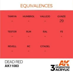 AK Interactive 3rd Gen Acrylic Dead Red 17ml -STEVENS Sales Store EQUIVALENCES 83
