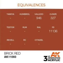 AK Interactive 3rd Gen Acrylic Brick Red 17ml -STEVENS Sales Store EQUIVALENCES 93 600x600 1