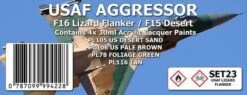 USAF AGGRESSOR : F16 LIZARD FLANKER / F15 DESERT COLOUR SET