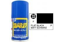 Mr. Hobby S33 Mr. Color Spray Flat Black (Flat/Primary)