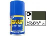Mr. Hobby MR COLOR SPRAY 100ML 10ML OLIVE DRAB (2) FLAT # 038